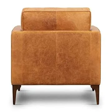 POLY & BARK Mateo Lounge Chair in Full-Grain Pure-Aniline Italian Leather, Cognac Tan