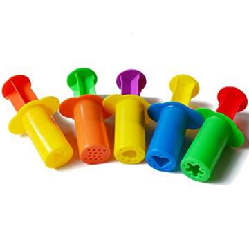 Carykon Dough Extruders Set Assorted Designs, Set of 10, 5 Patterns - Random Colors