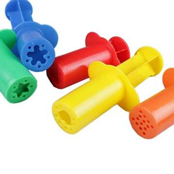 Carykon Dough Extruders Set Assorted Designs, Set of 10, 5 Patterns - Random Colors