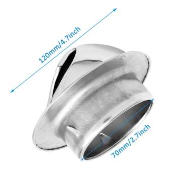 Kyuionty 3 Inch Louver Grille Cover Soffit Air Vent, Stainless Steel Round Air Vent with Gloves for ...