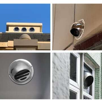 Kyuionty 3 Inch Louver Grille Cover Soffit Air Vent, Stainless Steel Round Air Vent with Gloves for Home Bathroom Office (Half Spherical Type)