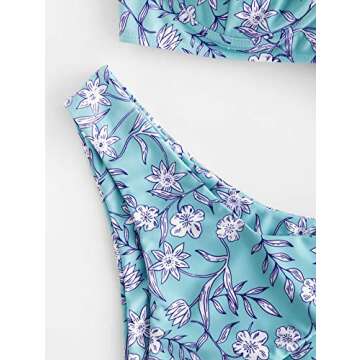 ZAFUL Women's Underwire Floral High Cut Bikini Set