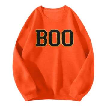 Cute BOO Graphic Shirt for Halloween Fun and Comfort