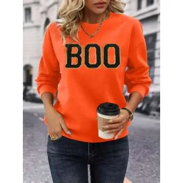 Cute BOO Graphic Shirt for Halloween Fun and Comfort