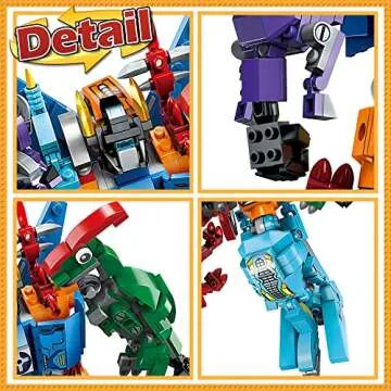 EDUCIRO Jurassic Dinosaur Toys for Kids 5-7, Creator 6in1 Transformer Building Toys, Action Figure Birthday Gifts Idea for Kids 6 7 8 9 10 Year Old Boys Girls (553 Pieces TransDino)