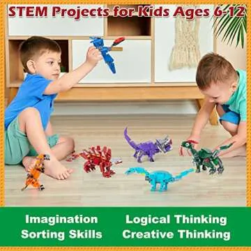 EDUCIRO Jurassic Dinosaur Toys for Kids 5-7, Creator 6in1 Transformer Building Toys, Action Figure Birthday Gifts Idea for Kids 6 7 8 9 10 Year Old Boys Girls (553 Pieces TransDino)