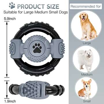 Dog Toys for Aggressive Chewers, Squeaky Dog Toys for Large Dogs, Interactive Dog Toys, Tough Dog Chew Toys for Small Medium Large Dogs, Milk Flavor