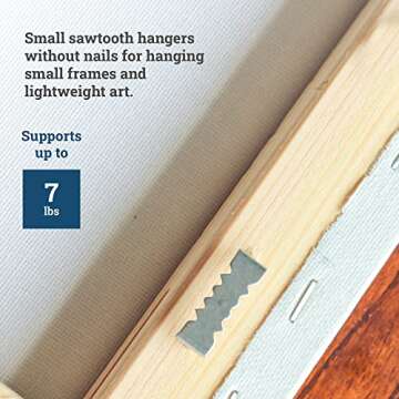 Sawtooth Picture Hangers No Nail - 100 Pack - 1 Inch - Zinc Silver Sawtooth Hanger