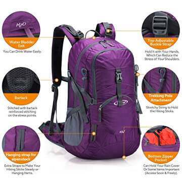 G4Free 45L Waterproof Hiking Travel Backpack for Outdoor