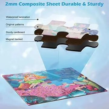 Travofun Magnetic Puzzles for Kids Ages 3-5,20 Piece Jigsaw Mermaid Puzzles for Toddlers 2-4,Children Travel Activity Toys Games for 3 4 5 6 Years Girls in Car Airplane,Learning Magnet for Road Trip