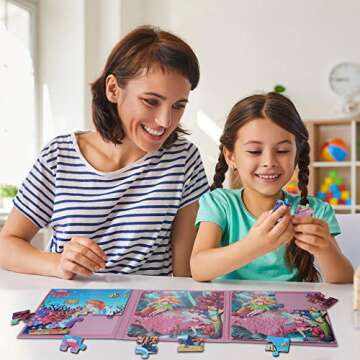 Travofun Magnetic Puzzles for Kids Ages 3-5,20 Piece Jigsaw Mermaid Puzzles for Toddlers 2-4,Children Travel Activity Toys Games for 3 4 5 6 Years Girls in Car Airplane,Learning Magnet for Road Trip
