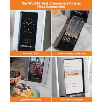 Revolution R180 Connect Plus Smart Toaster – Connected 2-Slice Touchscreen Toaster w/Patented Inst...