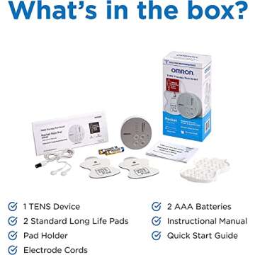 OMRON Pocket Pain Pro TENS Unit Muscle Stimulator, Simulated Massage Therapy for Lower Back, Arm, Foot, Shoulder and Arthritis Pain, Drug-Free Pain Relief (PM400)