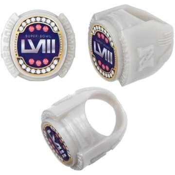 24 Superbowl Super Bowl LV Football Cupcake Rings Topper Decorations