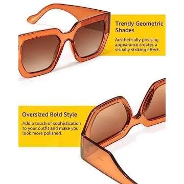 FIMILU Women's Oversized Square Sunglasses with UV400 Protection