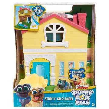 Puppy Dog Pals Stow N' Go Playset with Handle, Travel Toys for Kids, Officially Licensed Kids Toys for Ages 3 Up by Just Play