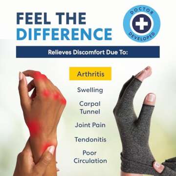 Dr. Frederick's Original Arthritis Compression Gloves for Women & Men - Ideal for Arthritis Hand Pai...