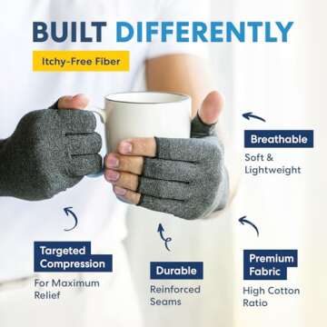 Dr. Frederick's Original Arthritis Compression Gloves for Women & Men - Ideal for Arthritis Hand Pain Relief, Carpal Tunnel, Reynaud’s & Poor Circulation - Small