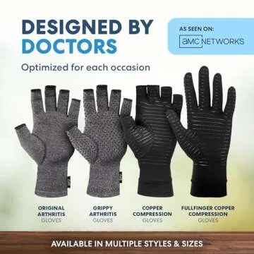Dr. Frederick's Original Arthritis Compression Gloves for Women & Men - Ideal for Arthritis Hand Pain Relief, Carpal Tunnel, Reynaud’s & Poor Circulation - Small