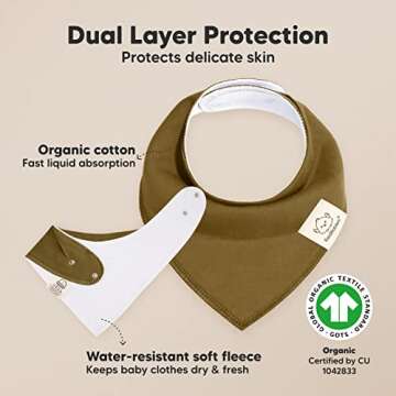 8-Pack Organic Baby Bandana Bibs for Girls - Super Absorbent Triangle Baby Bibs for Drooling and Tee...