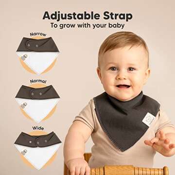 8-Pack Organic Baby Bandana Bibs for Girls - Super Absorbent Triangle Baby Bibs for Drooling and Teething Infant, 100% Cotton Extra Soft for Newborn, Infant 0-36 Months (Basics)