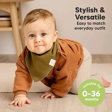 8-Pack Organic Baby Bandana Bibs for Girls - Super Absorbent Triangle Baby Bibs for Drooling and Teething Infant, 100% Cotton Extra Soft for Newborn, Infant 0-36 Months (Basics)