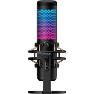 HyperX Newest QuadCast S - RGB USB Condenser Microphone for PC, PS4, Mac, Gaming, Streaming, Podcasts, Twitch, YouTube with GalliumPi Pop Filter