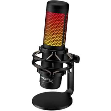 HyperX Newest QuadCast S - RGB USB Condenser Microphone for PC, PS4, Mac, Gaming, Streaming, Podcasts, Twitch, YouTube with GalliumPi Pop Filter