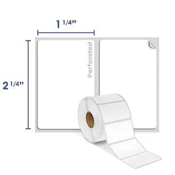 Spartan Industrial - 2.25" X 1.25” Direct Thermal Labels, Perforated Barcode Address Labels, Compa...