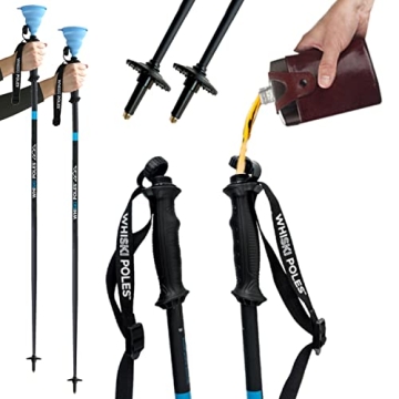 WhiSki Poles Original Best Gift for Skiers - SKI Pole FLASKS Holding 16 oz + Free Collapsible Funnel...