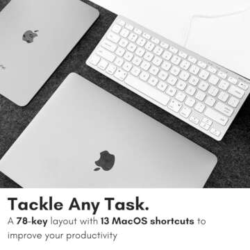 Macally Small Wired Keyboard for Mac and Windows - 78 Scissor Switch Keys Compatible Apple Keyboard ...