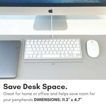 Macally Small Wired Keyboard for Mac and Windows - 78 Scissor Switch Keys Compatible Apple Keyboard - USB Mini Keyboard That Saves Space and Looks Great - Plug and Play Wired Mac Keyboard - Aluminum