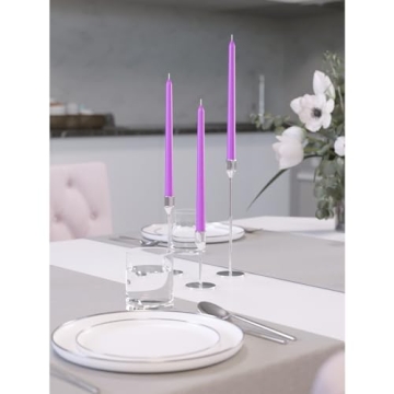 CANDWAX 12'' Lavender Taper Candles - Dripless & Slow Burning