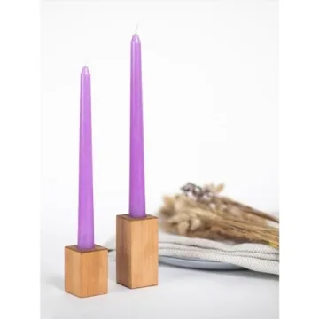 CANDWAX 12'' Lavender Taper Candles - Dripless & Slow Burning