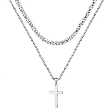Stylish Yooblue Stainless Steel Cross Necklace for Men