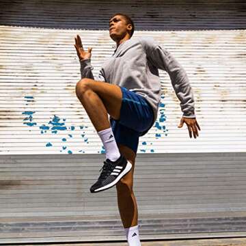 adidas Men's Superlite Stripe Low Cut Socks (3-Pair), White/Light Onix/Hi-Res Blue, Large