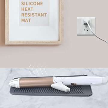 EIOKIT Silicone Heat Resistant Mat for Hair Iron - 11x5 inch