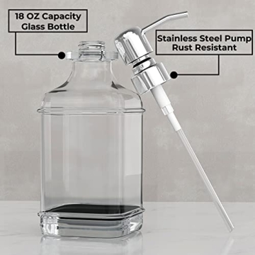 GLADPURE Antique Glass Soap Dispensers 2-Pack Rust-Proof