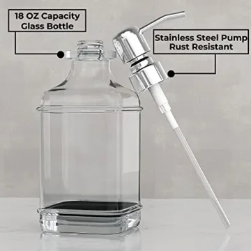 GLADPURE Antique Glass Soap Dispensers 2-Pack Rust-Proof