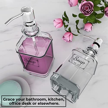 GLADPURE Antique Glass Soap Dispensers 2-Pack Rust-Proof