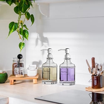 GLADPURE Antique Glass Soap Dispensers 2-Pack Rust-Proof