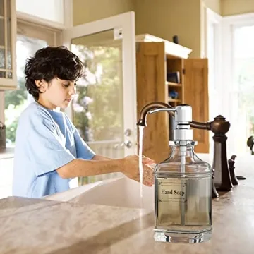 GLADPURE Antique Glass Soap Dispensers 2-Pack Rust-Proof