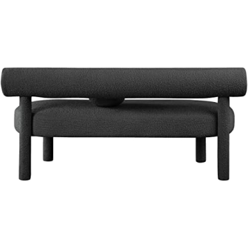 Meridian Black Boucle Bench - Stylish Modern Design
