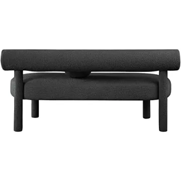Meridian Black Boucle Bench - Stylish Modern Design