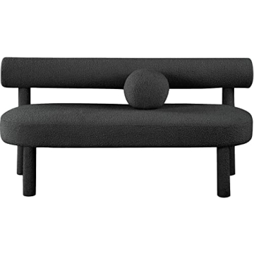 Meridian Black Boucle Bench - Stylish Modern Design