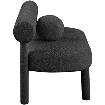 Meridian Black Boucle Bench - Stylish Modern Design