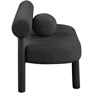 Meridian Black Boucle Bench - Stylish Modern Design