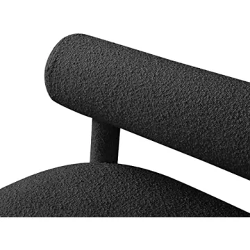 Meridian Black Boucle Bench - Stylish Modern Design