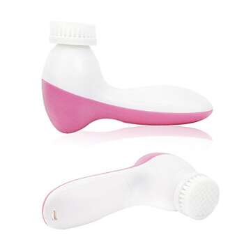 5 in 1 Electrical Facial Brush Cleaner Set Rolling Massager with Makeup Sponge Skin Polishing Stone