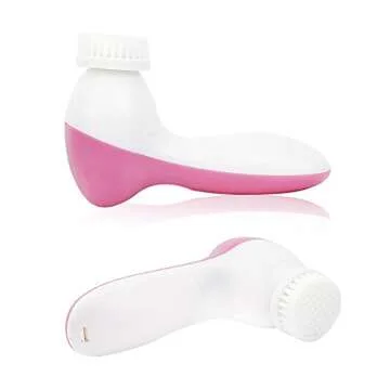 5 in 1 Electrical Facial Brush Cleaner Set Rolling Massager with Makeup Sponge Skin Polishing Stone